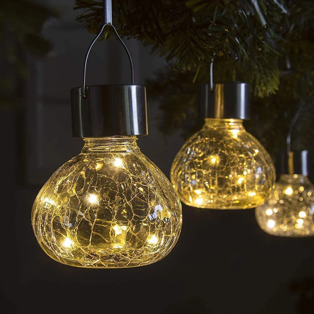 

Solar Glass Ball Light Outdoor Hanging Landscape Lighting For Garden Yard Pathway Solar Powered Led Lamp Waterproof