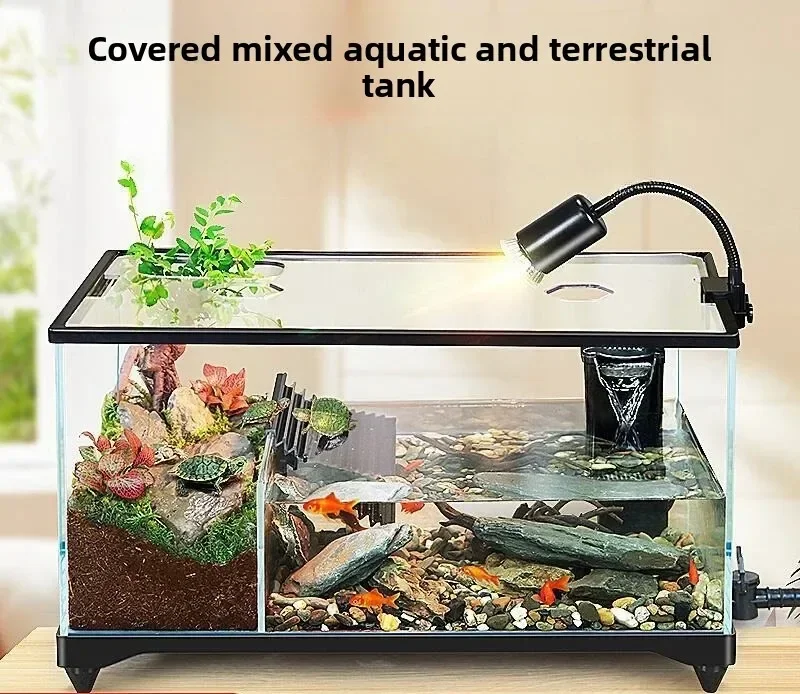 Turtle feeding tank, household ecological landscaping, villa anti-escape amphibious tank