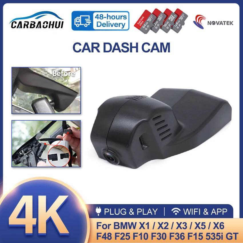 4K 2160P Plug and play Car Video Recorder Dash Cam Camera for BMW x1 f48 f20 f25 f10 f34 f07 f80 f82 x5 f11 f32 f33 f36 X2 F43