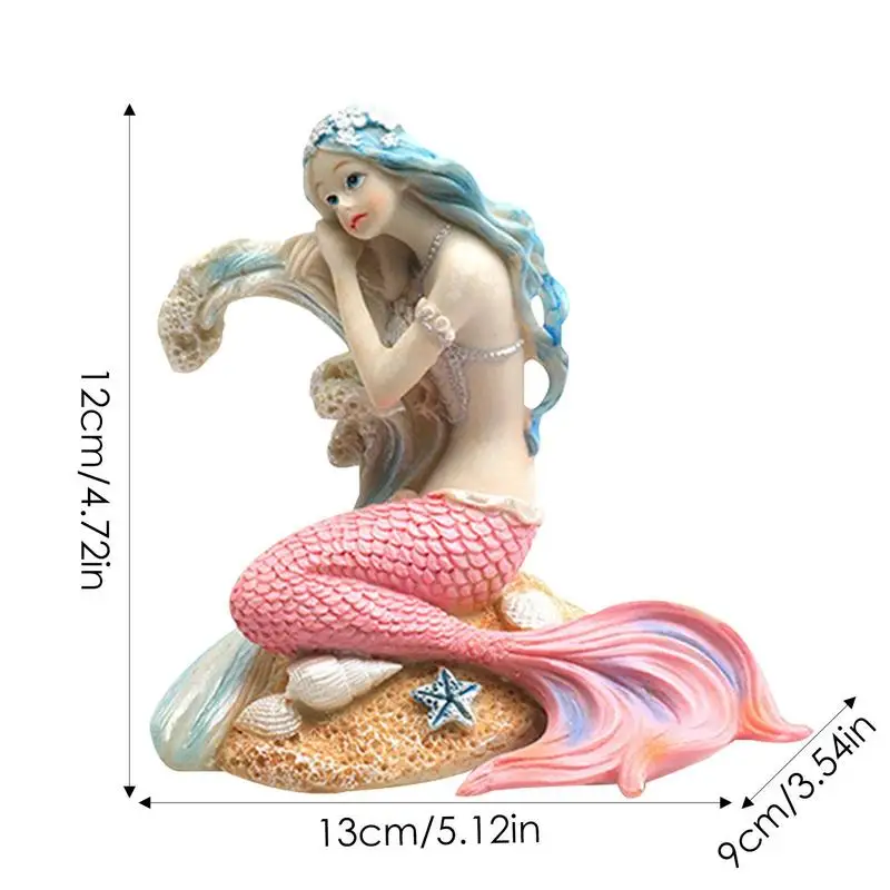 Artificial Aquarium Mermaid Fish Tank Decorations Underwater World Decor Ornament Resin Statue Figurines Miniature Pet ornaments