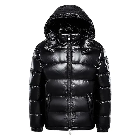 Casacos acolchoados masculinos jaqueta com capuz preto brilhante casal unissex jaqueta com capuz engrossado pão jaquetas inverno quente outerwear hombre