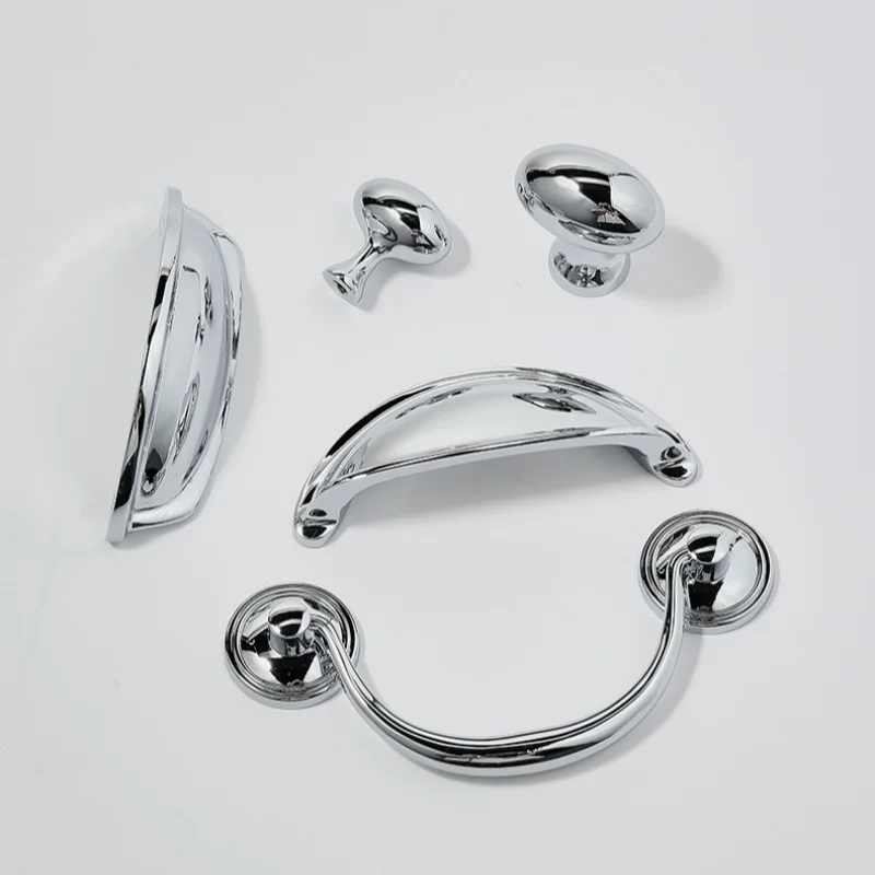 Chrome Plated Solid Brass Cabinet Knobs Kitchen Cabinet Storage Handles Cupboard Pull Furniture Handles Kitchen Accessories