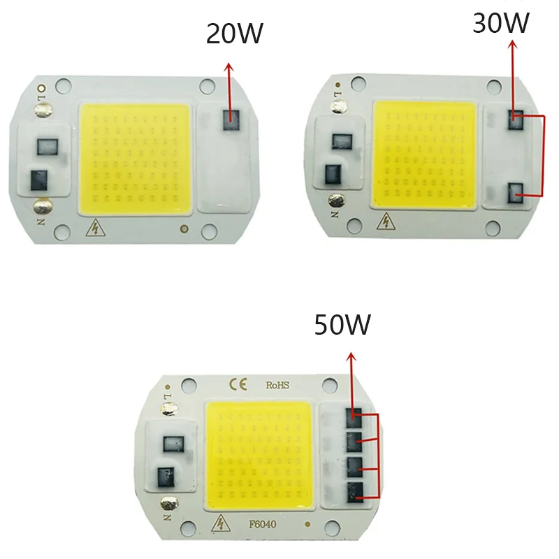 1Pcs COB Chip LED Lamp 220V  20W 30W 50W Smart IC No Need Driver Lampada LED Bulb Lamp For Flood Light Spotlight Diy Lighting
