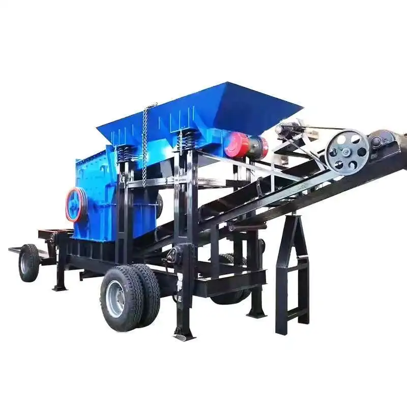 Mobile Crusher For Construction Waste Pebbles Limestone Cement Sand Making Industrial Crusher Crushed Stone Coal Powder Machine