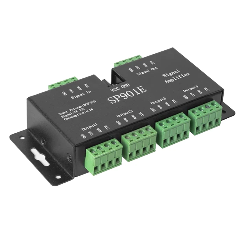 B44C SP901E LED Pixel SPI Signal Amplifier Repeater Addressable LED Strip And Dream Color Programmable LED Matrix Panel