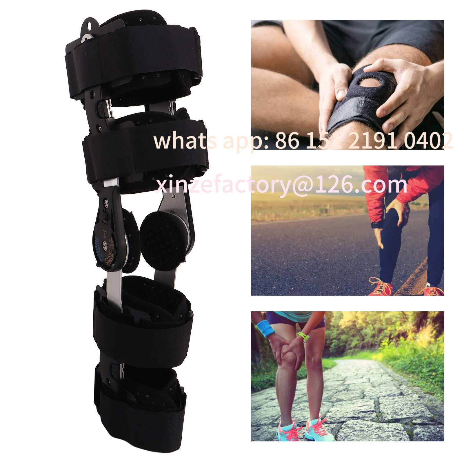 

Customizable Stabilizzatore per ortesi immobilizzatore con ginocchiera incernierata per lesioni ACL MCL PCL, stabilizzatore