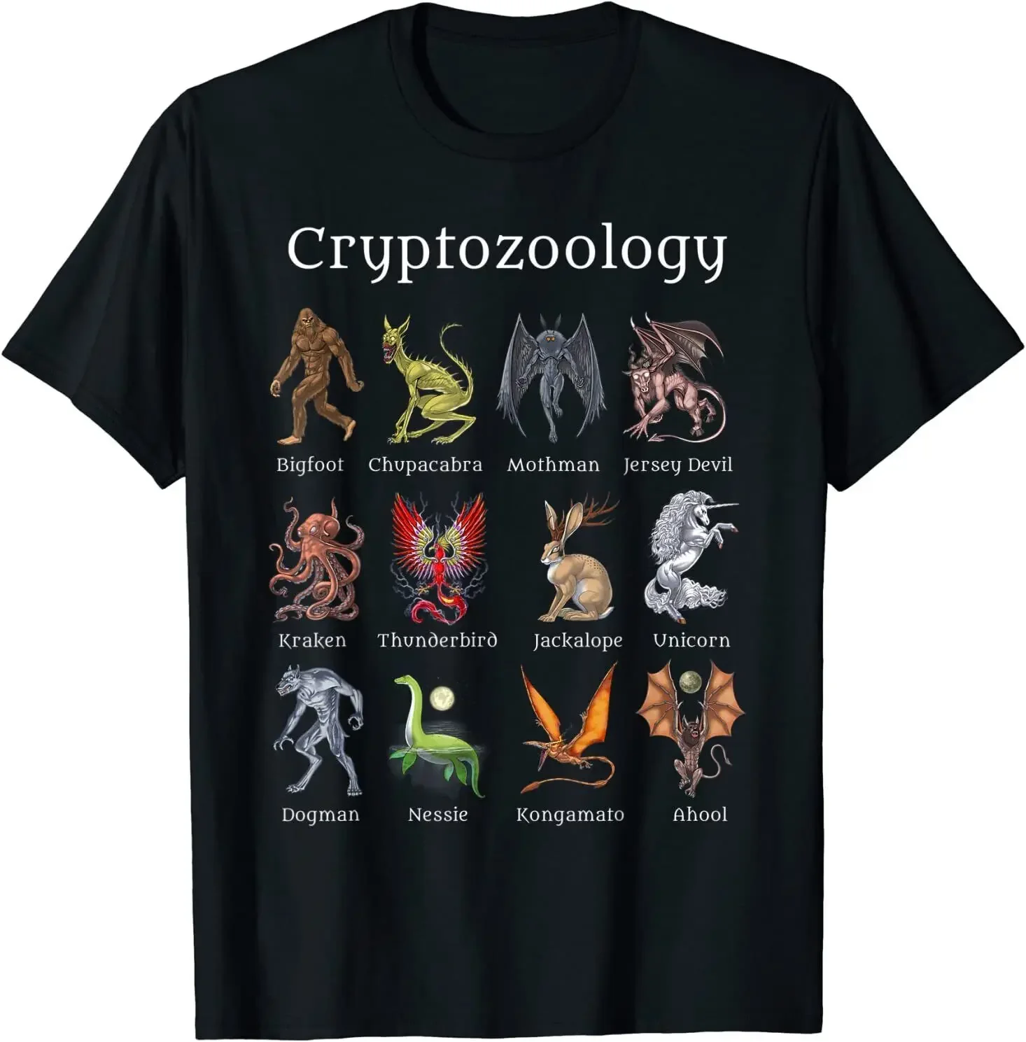 Folklore Monster Mythical Cryptid Creatures Cryptozoology T-Shirt 100% Cotton O-Neck Short Sleeve Summer Casual Mens T-shirt