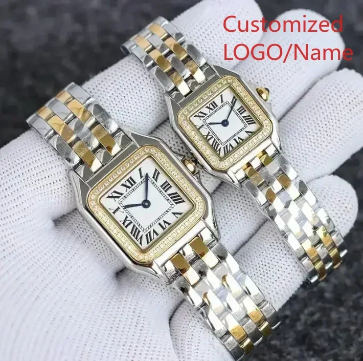 Mulheres senhora menina relógio de quartzo ouro prata aço inoxidável braclet feminino senhoras relógios diamantes safira personalizado