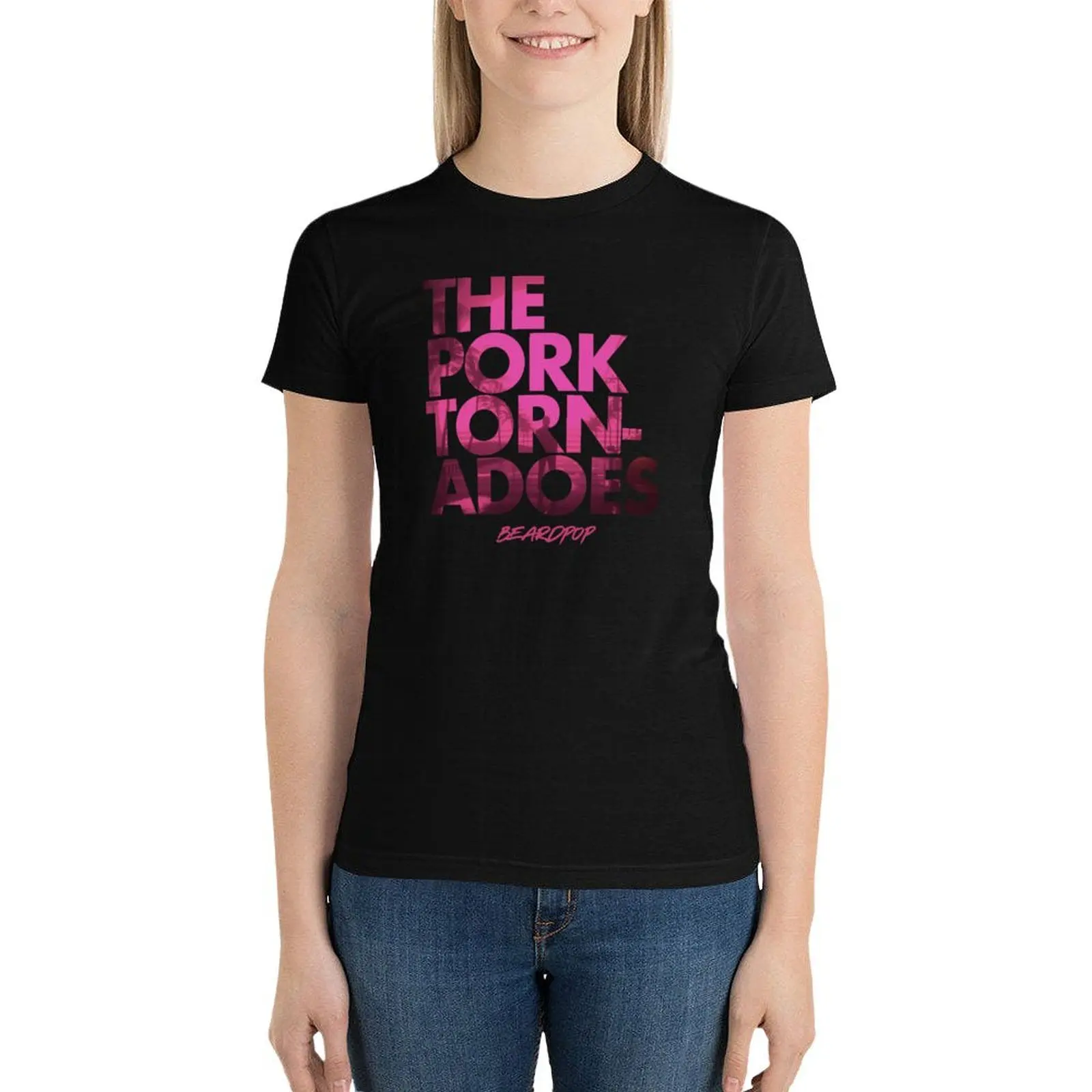 

Pork T's RetroWave T-Shirt lady clothes funny western t shirts for Women