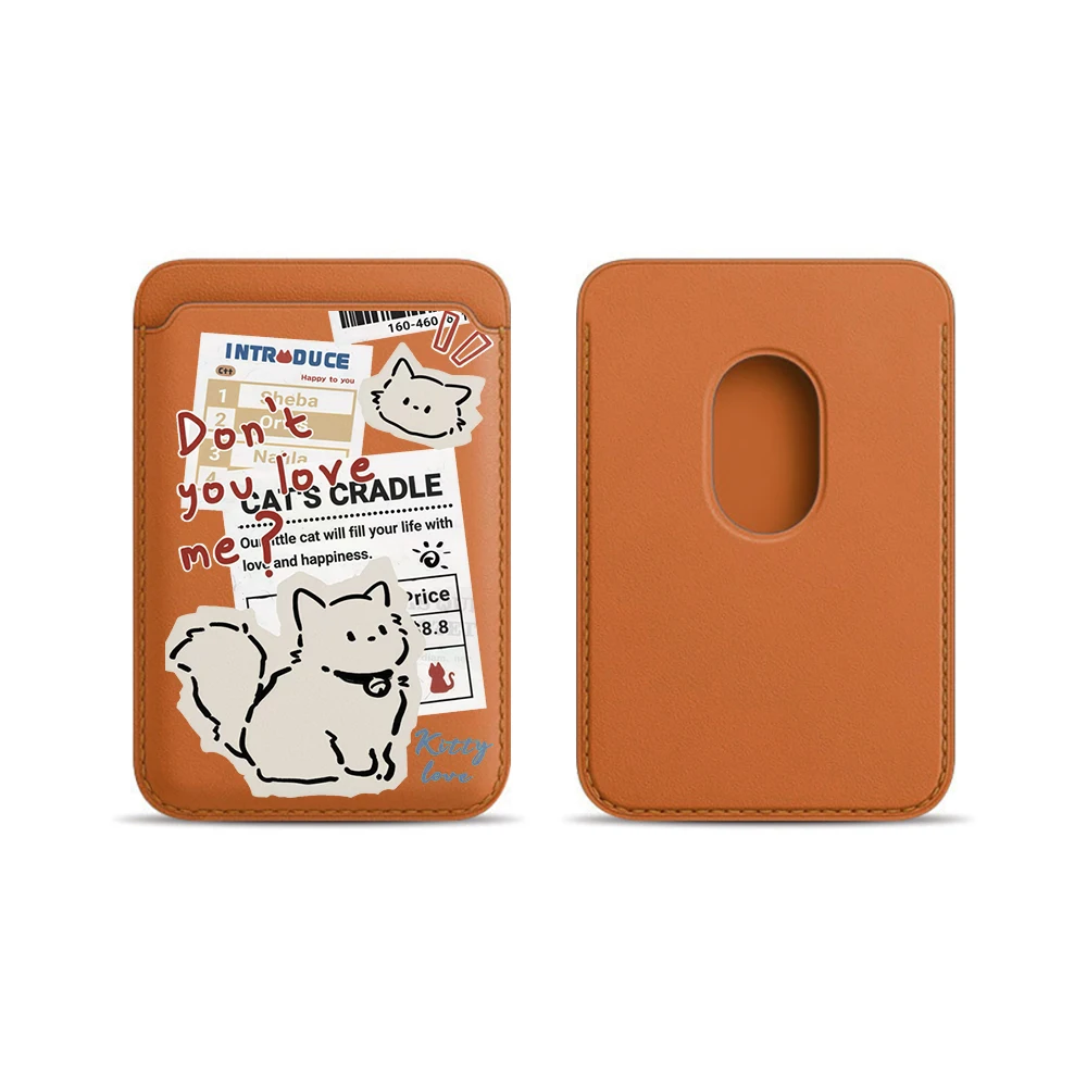 Kitty Love Leder-Kartenetui Handyhülle Kartenhalter für Magnetische Hülle Geeignet für alle iPhones für Magsafe Karten-Handy-Rückentasche – Detail 11