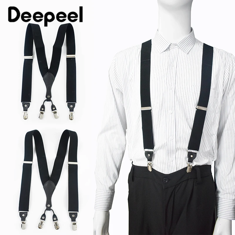 1 قطعة Deepeel الرجال الحمالات الأشرطة المرنة 4 مقاطع قابل للتعديل الكبار الأقواس زي الرجال الحمالات تسخير رجل السراويل اكسسوارات #2