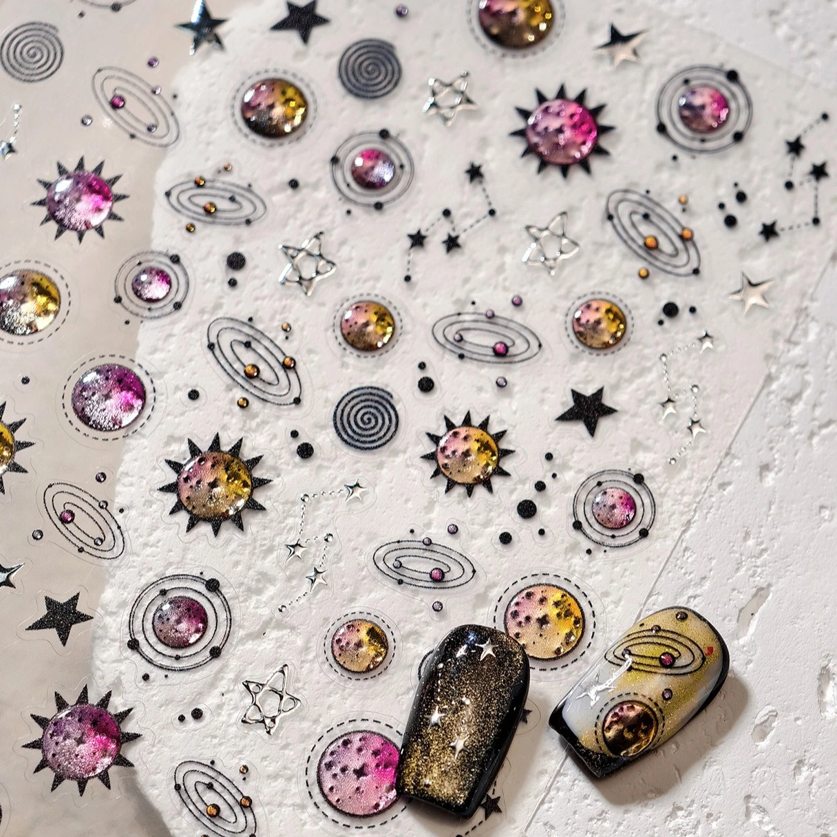 Gelatina Colorata Pianeta Starburst Sun Asterismo Cintura planetaria Costellazione Cartoon Decorazioni per unghie Adesivi Decalcomanie per manicure