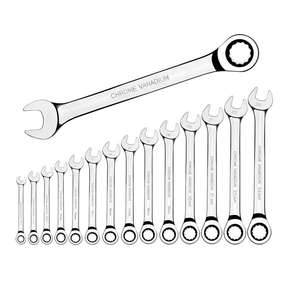 8-24mm Fix Head Ratcheting Wrench 72-Tooth Ratchet Spanner  Chrome Vanadium Steel for Auto Repair Tools