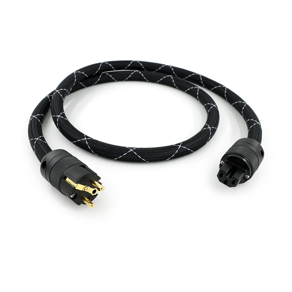 EU Plug Reference-Grade Power Cord - 5N OFC + 8N Copper Hybrid w/24K Gold Plated Contacts​