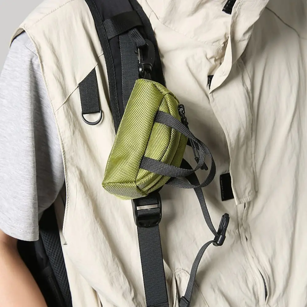 

Fashion Large Capacity Oxford Cloth Crossbody Bag Harajuku Portable Neck Hanging Bag Nylon Pendant Men Purse Outdoor