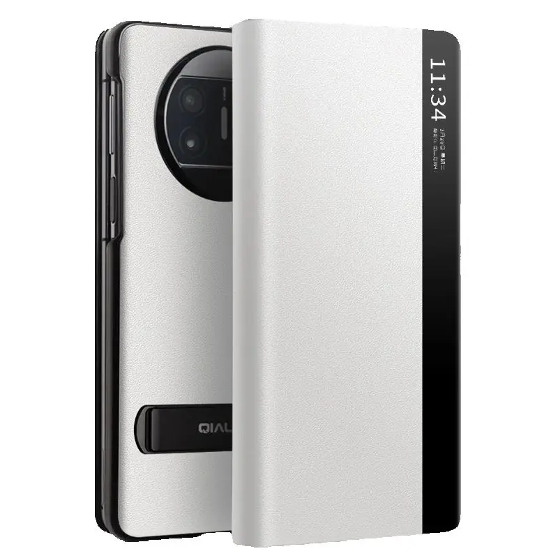 

Чехлы для телефонов Qialino для Huawei Mate X5 X3, натуральная кожа, деловой роскошный откидной чехол для экрана сна, защитный чехол для головы