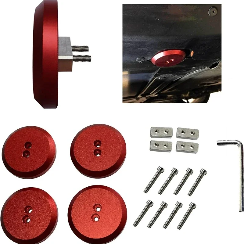 

For Porsche Cayenne 911 Boxster Cayman 2019-2024 Aluminum Alloy Red Floor Jack Pad Premium Bolt on Jack Points Car Accessories