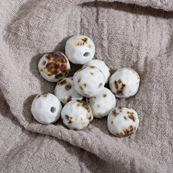15#10pcs Vintage Special Shape Kiln Color Ceramic Beads Handmade Materials Jewelry Accessories Making Bracelet #XN268