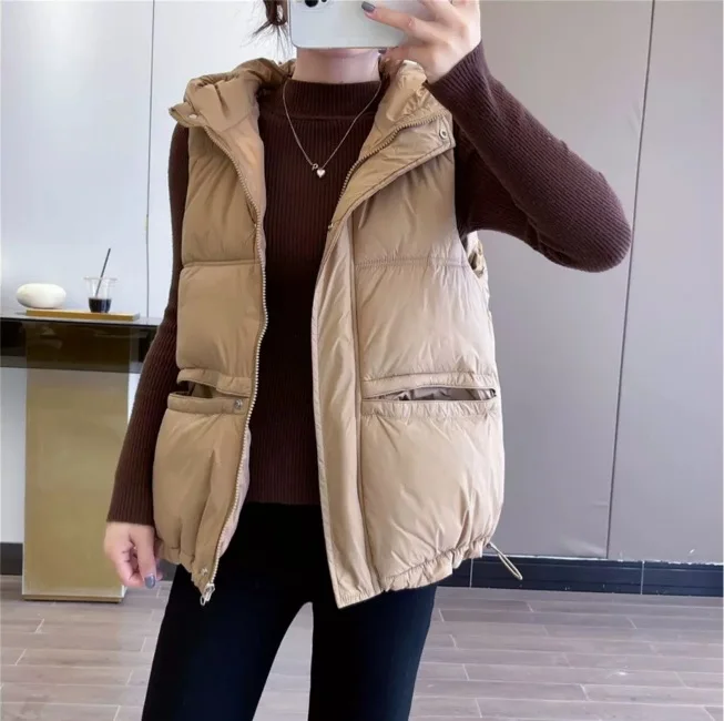 المرأة بطة أسفل سترة قصيرة مقنعين أكمام سترة منفوخة امرأة الشتاء صدرية ماكس مارا بوخهوفيك VT-365 abrigos de mujer