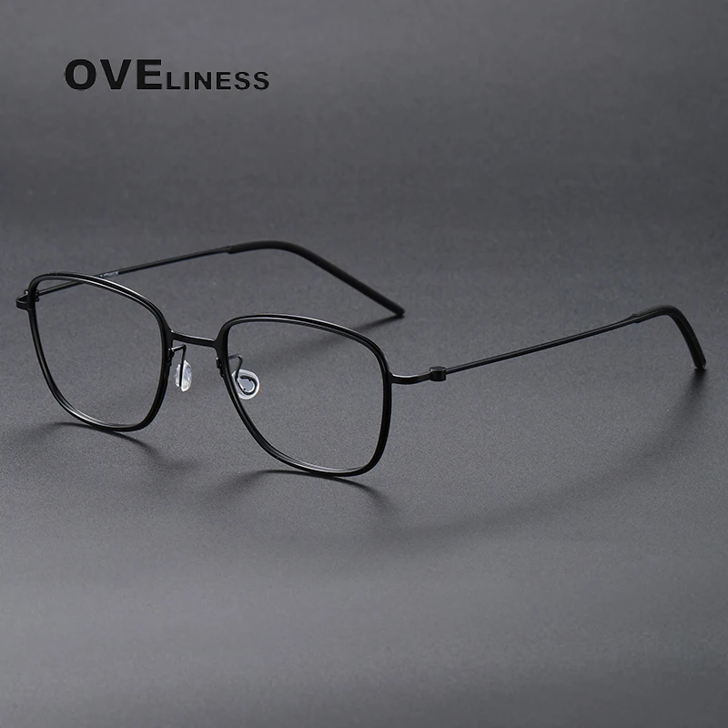 Pure Titanium Glasses Frame for Women Retro Round Prescription Eyeglasses frames 2024 New Men Antiskid Optical Screwless Eyewear