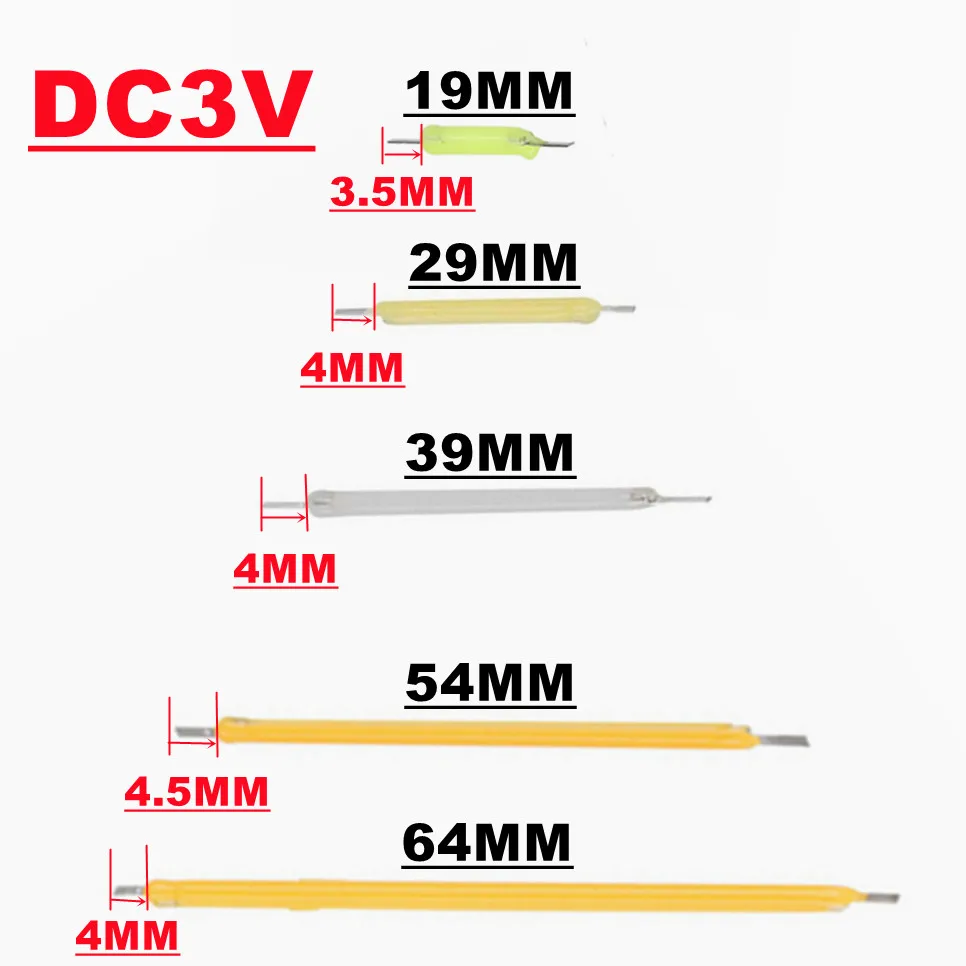 LED Filament Edison Bulb, Peças da lâmpada, Diodos de Luz Multicolor, Iluminação Holiday, Iluminação Holiday, DC 3V, DC, 68mm, 54mm, 10Pcs