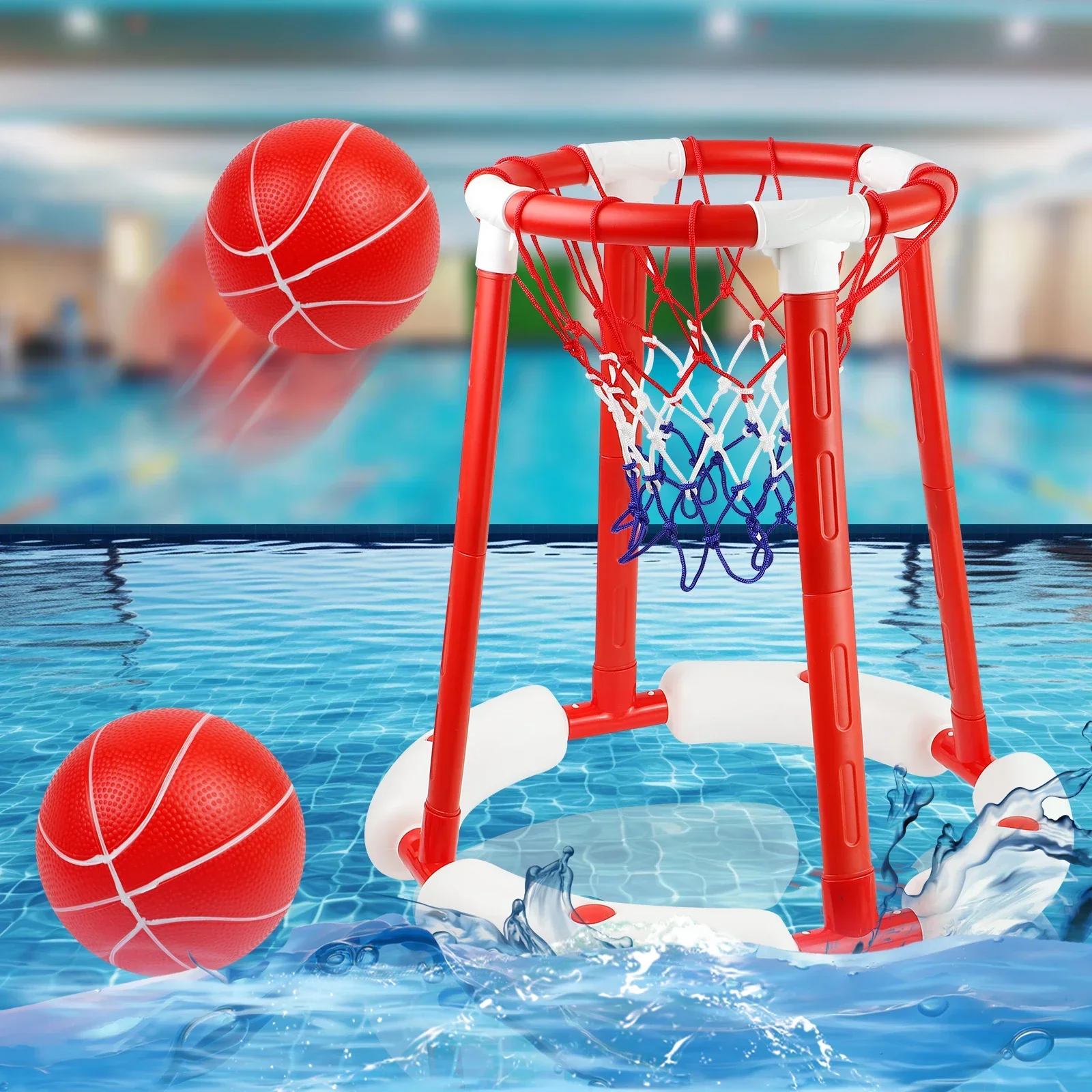 360° Floating Pool Basketball Game,Includes Basketballs and Inflator,Indoor Outdoor Play,For boys&girls,Halloween/Christmas gift