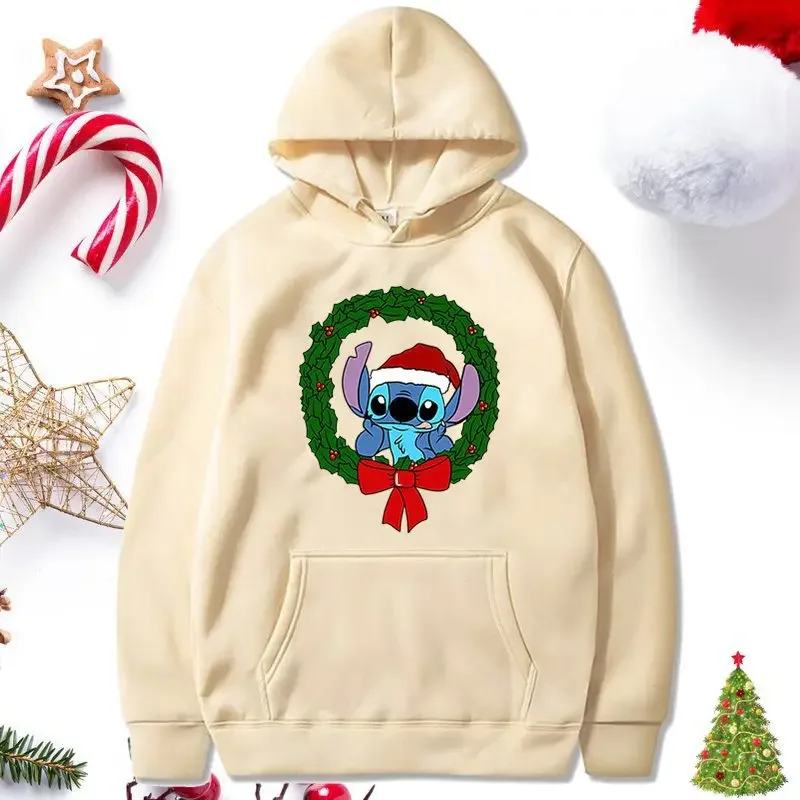 Christmas Stitch Sweater Disney Print Couple Autumn and Winter Sweater Valentine\'s Day Hoodie  Hoodies Women  Y2k Clothes