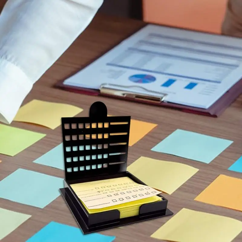 

Sticky Note Dispenser Memo Note Holder Reusable Portable With Stencil Organizer For Teacher Paper Binder School Desk Workplace