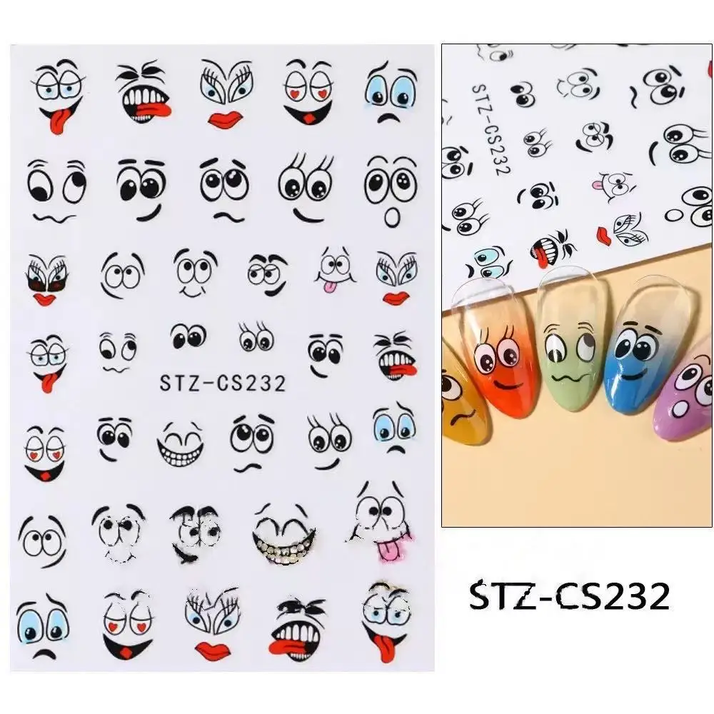 2 pegatinas de uñas con cara sonriente Graffiti, fáciles de aplicar para decoración de uñas DIY, maquillaje y peinado para fiestas de regalos y bodas