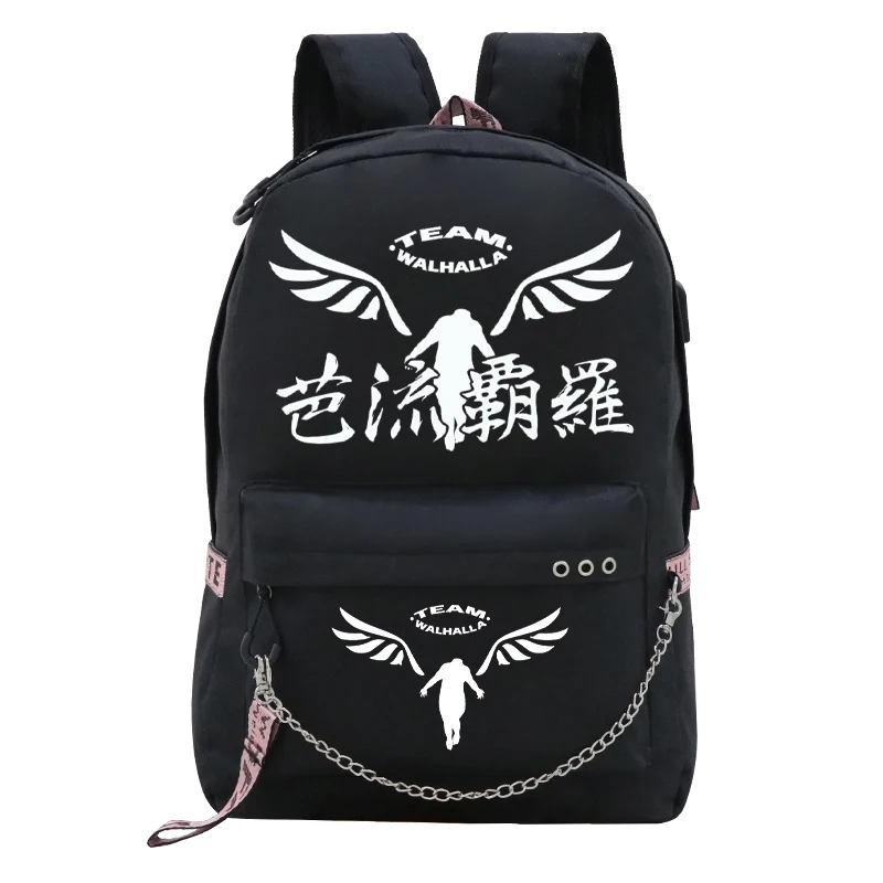 

Tokyo Revengers Anime Women Backpack Mochila for Girl Travel School Bag Rucksack Usb Charging Valhalla Anime Teenage Bookbag