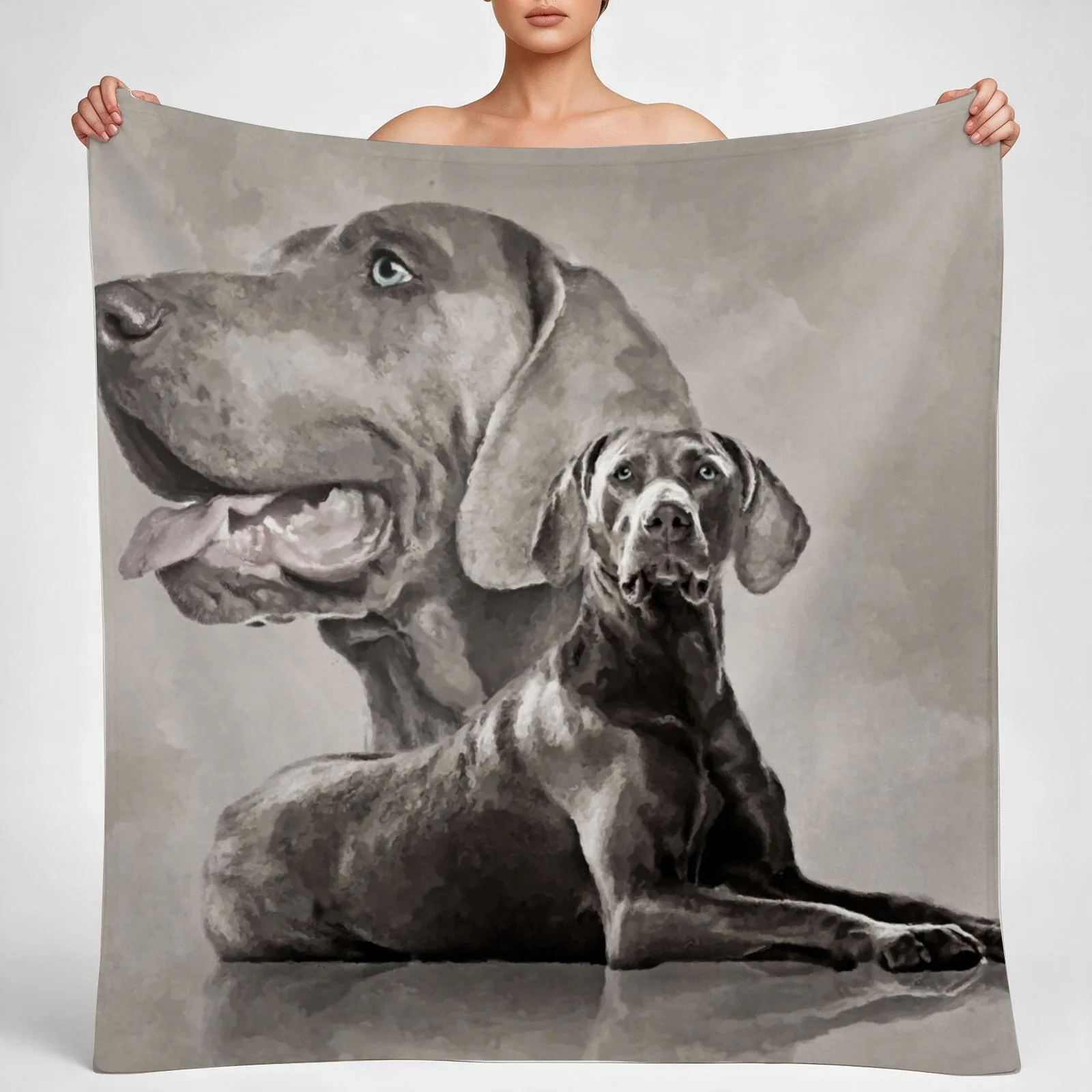 Weimaraner Dogs Collage #2 Throw Blanket couch cozy soft plush fuzzy picnic outdoor blanket