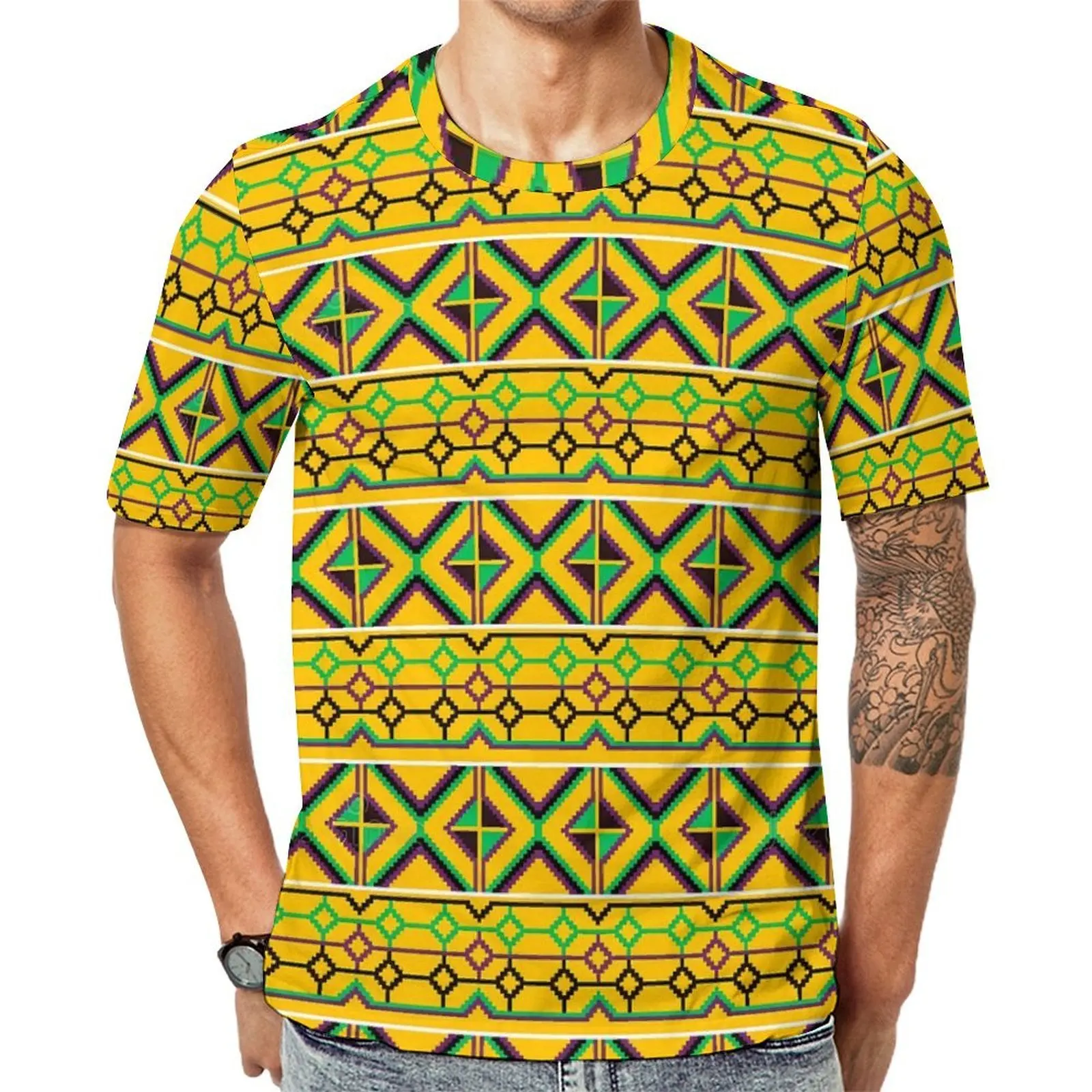 Couple African Ethnic Print T Shirt Kente Ghana Fashion T-Shirts Short Sleeve Design Tshirt Hot Summer Casual Big Size Top Tees