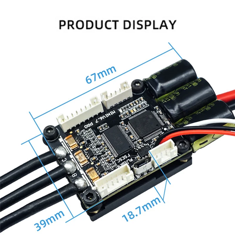 FLIPSKY 4-13S Lipo ESC Control de velocidad Mini FSESC6.7 70A Base en VESC6.6 con disipador de calor anodizado de aluminio para Motor CC sin escobillas
