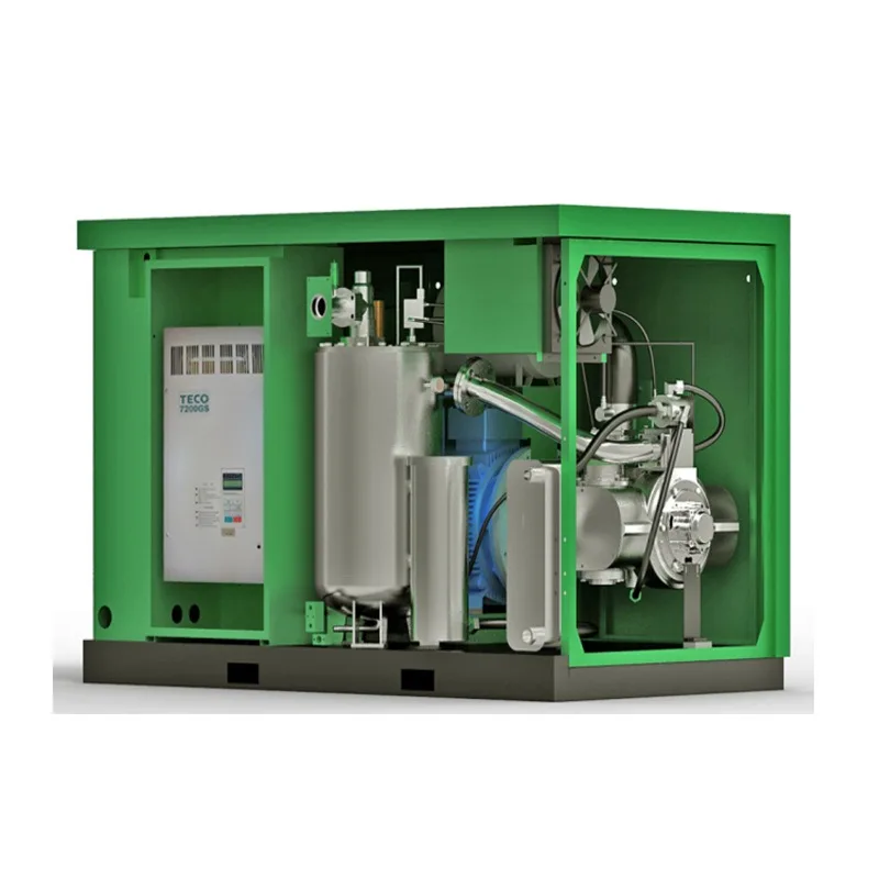 Screw air compressor made of stainless steel