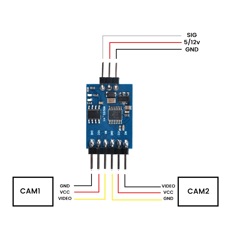 5.8G 3 Channel Video Switcher Module 3 Way Video Switch Compatibale With RC Camera For FPV Drone UAV Accessories