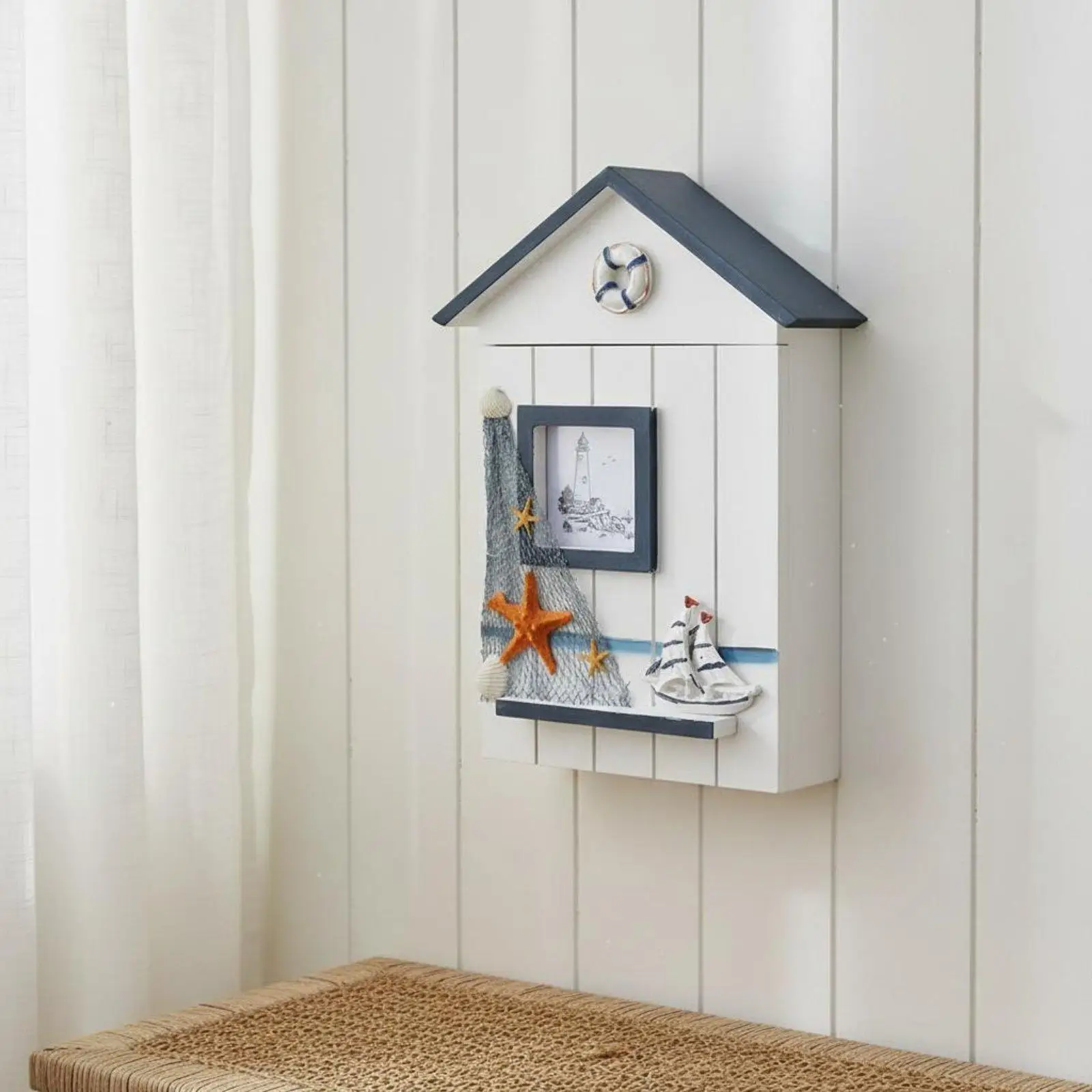House Shaped key storage box Rustic Finish Wall Mounted key storage box Space