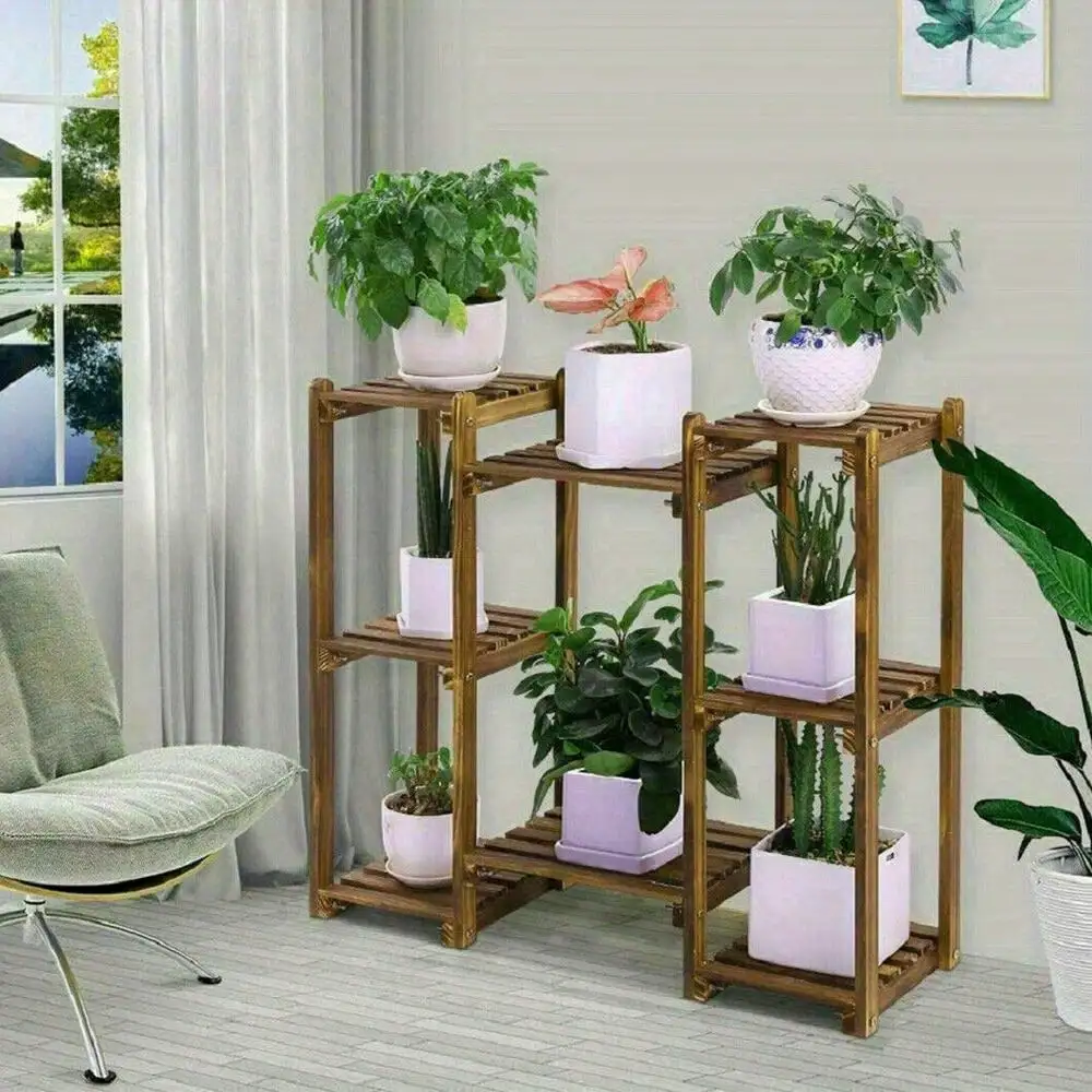 Soporte para plantas de 2-5 niveles, soporte para flores para interiores y exteriores, estante de exhibición multidireccional