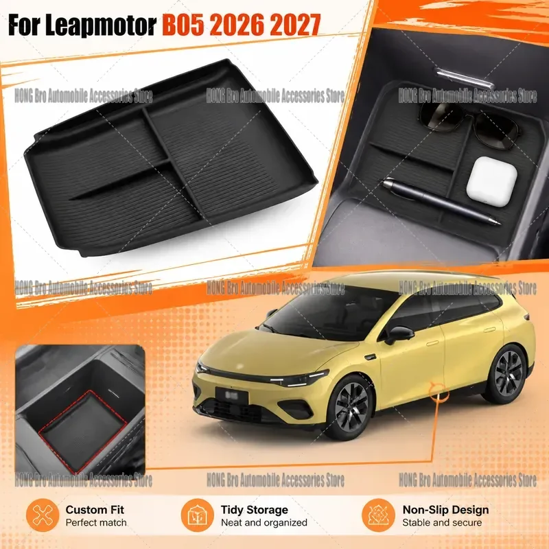 leapmotor-b05-2026-2027年モデル用、センターコンソール収納トレイ、アームレストボックス、インテリアアクセサリー、車内収納・整理用品