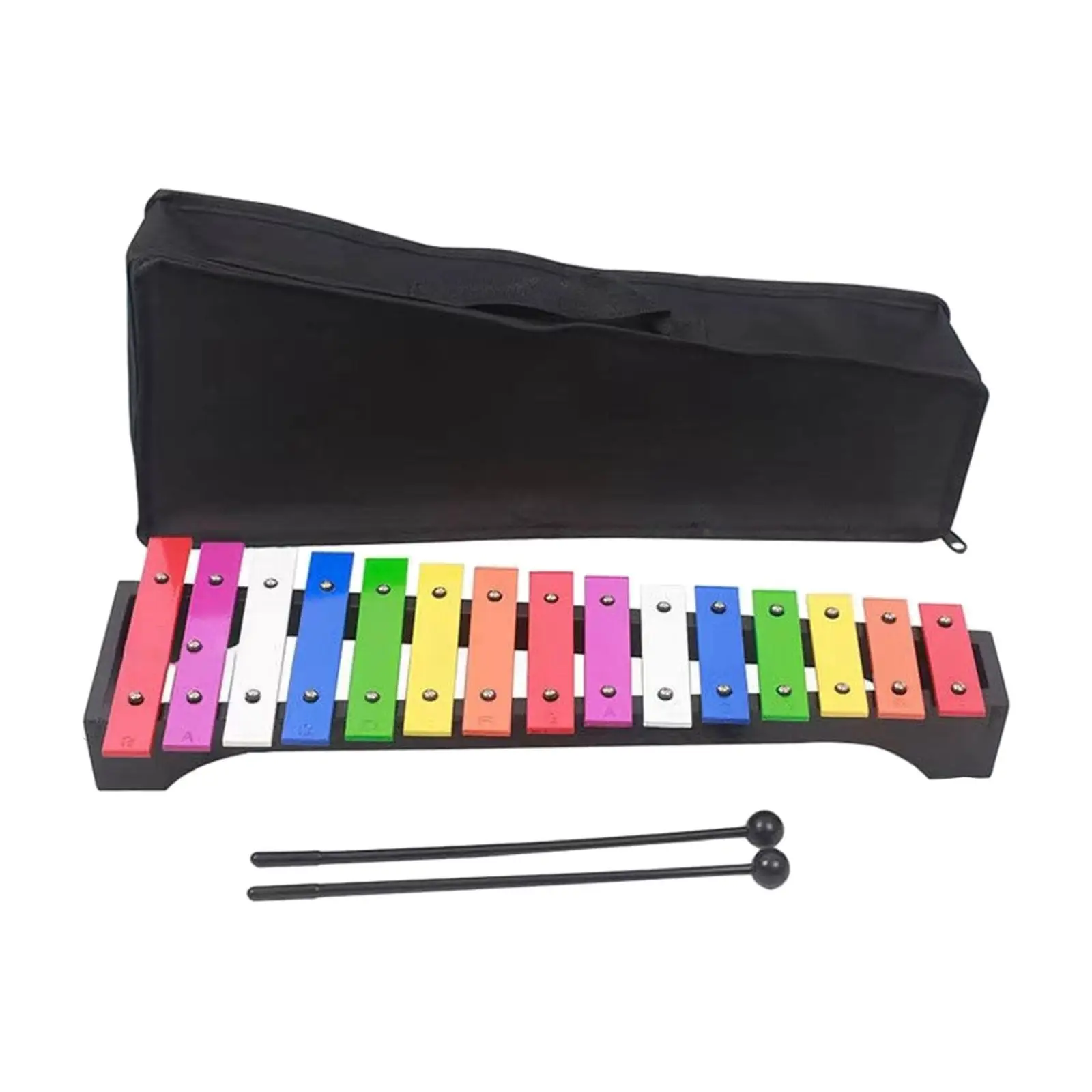 15 Note Metal Xylophone Portable Fine Motor Skill Percussion Instrument for Family Sessions Live Performance Event Outside