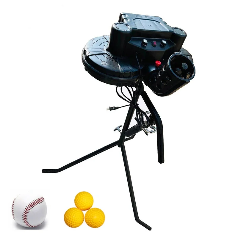 เครื่องขว้างเบสบอลแบบล้อหมุนคู่ ปรับความเร็ว ความสูง และมุมได้ ใช้สำหรับฝึกขว้างและรับ