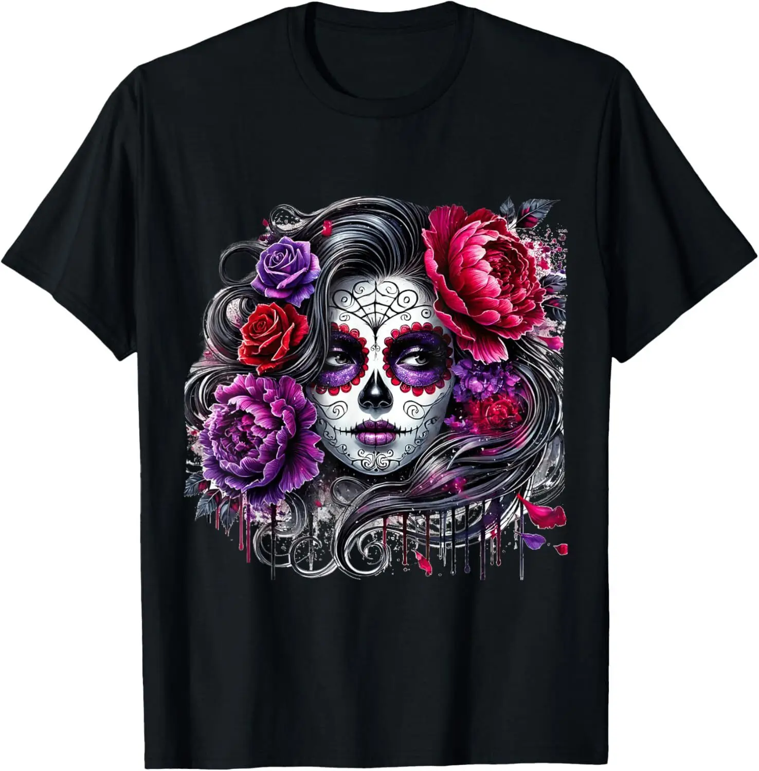 

Dia De Los Muertos Sugar Skull Catrina Day Of The Dead 5 Halloween T-Shirt