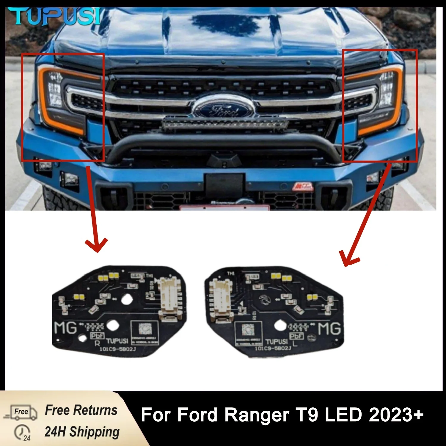 

Для Ford Car Ranger T9 лазерные янтарные модули DRL указатель поворота фара дневного света светодиодные платы Ford Ranger T9 аксессуары 2024