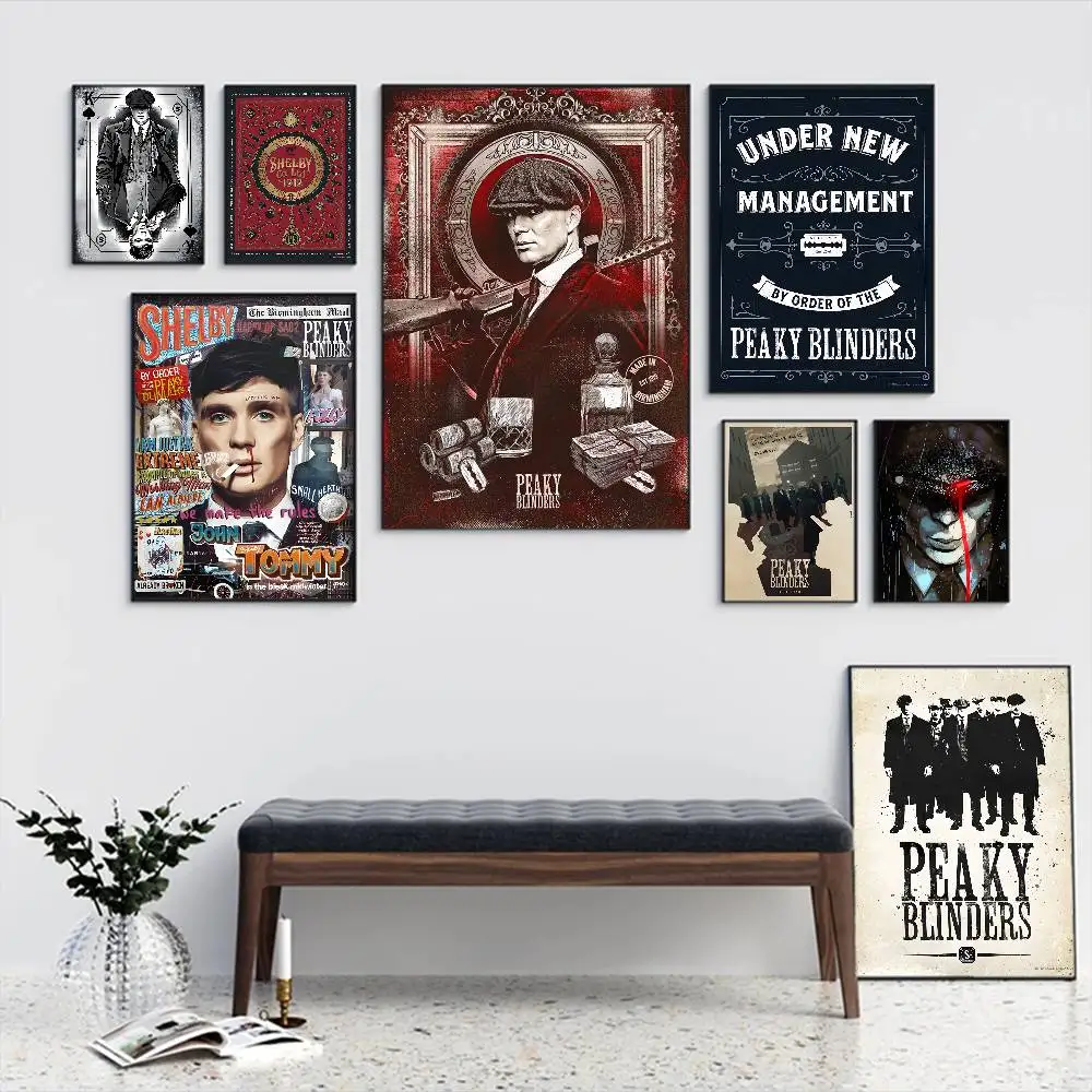 P-Peaky Movie B-Blinders TV Self-adhesive Art Poster Whitepaper Prints Posters Artwork Home Decor