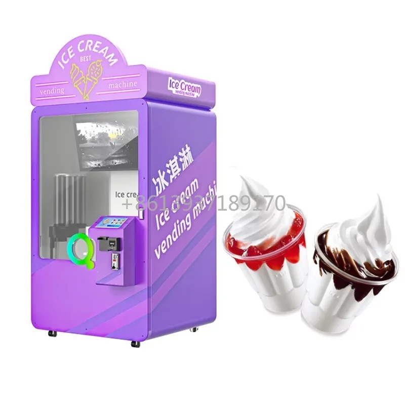 New Product 24-hour Self-service Smart Fully Automatic Ice Cream Maker Touch Screen Soft Ice Cream Vending Machine