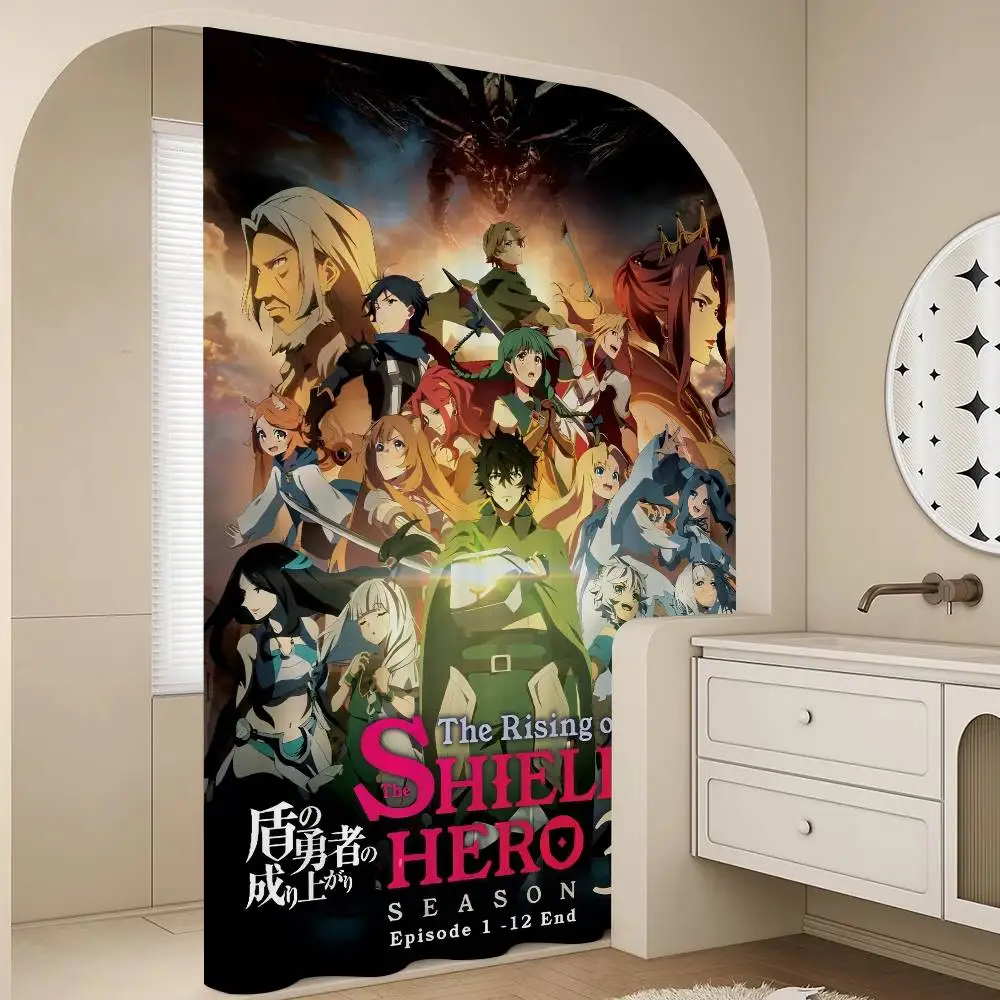 

Занавеска для душа Cartoon The Rising Of The Shield Hero-B, декоративная занавеска для душа в ванной комнате, водонепроницаемая занавеска для душа с крючками