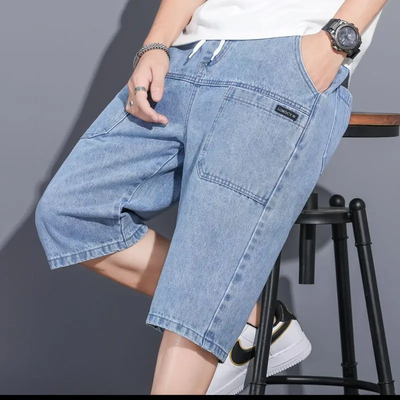 Streetwear Men New Denim Shorts Summer Essentials Big Size Loose Koreon New Fashion Male Vintage Sports Casual Capris Jorts 5XL