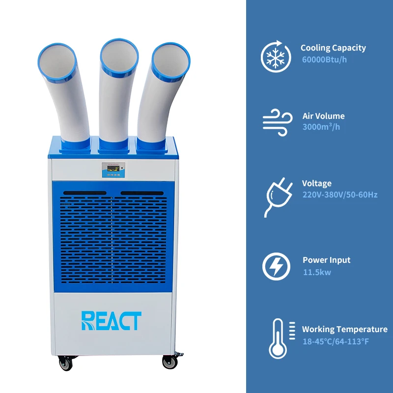 60000BTU Large Spot air Conditioner Portable Industrial air Conditioner Commercial 6Tons AC Portable Air Conditioner