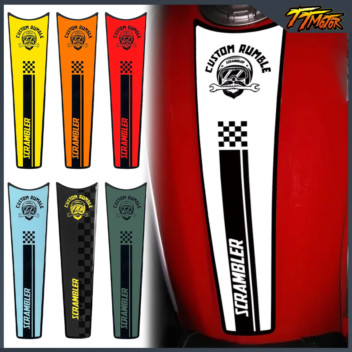 

Для Ducati Scrambler 1100 800 400 sixty2 Cafe Racer Classic Icon защита бака мотоцикла 3D гелевые наклейки на топливный бак