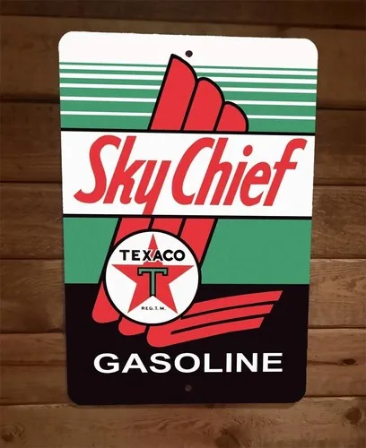 Sky Chief Texaco Gasoline Vintage Look  Metal Wall Garage Sign Poster