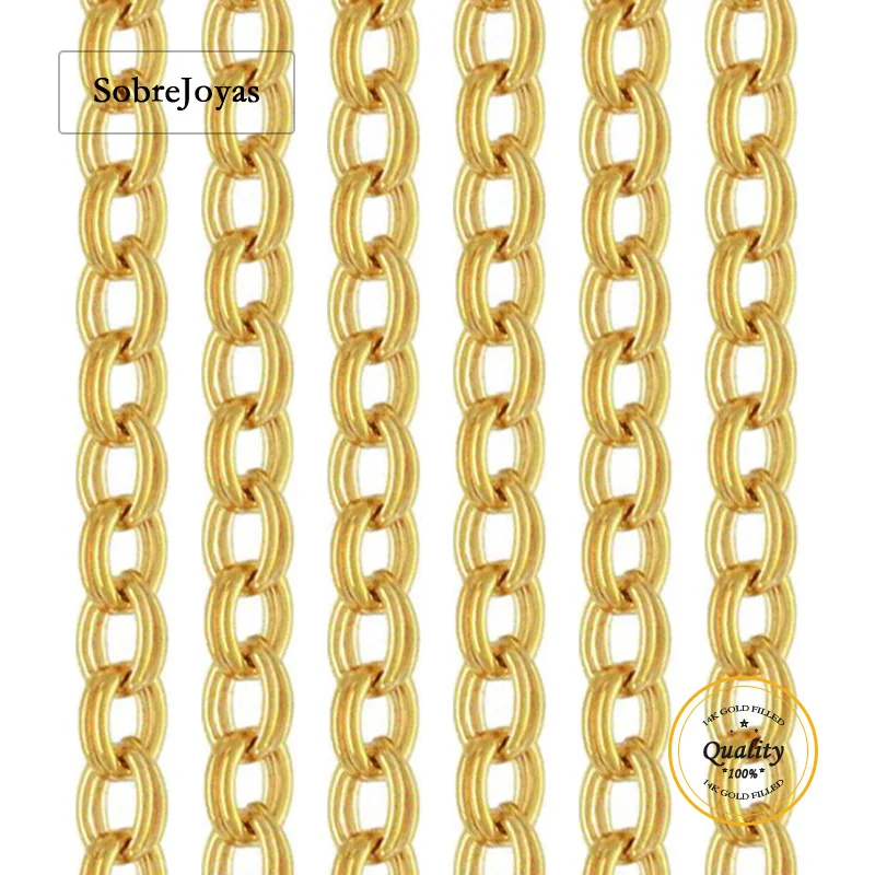 

Цепочка с двойным тросом для изготовления ювелирных изделий, незаконченная цепочка, ожерелье и браслет, заполненное золотом 14 карат, 1,8 мм